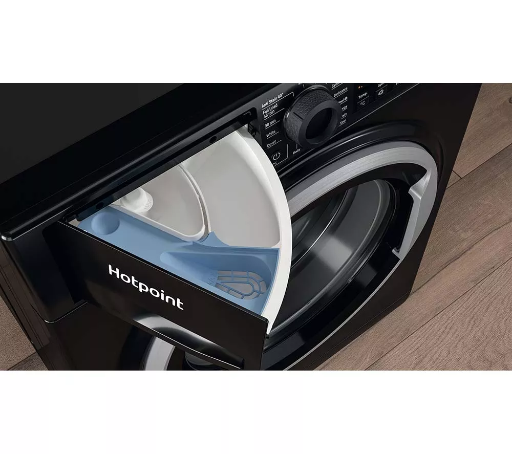 HOTPOINT Anti-Stain NSWM 1046 BS UK 10 kg 1400 Spin Washing Machine - Black