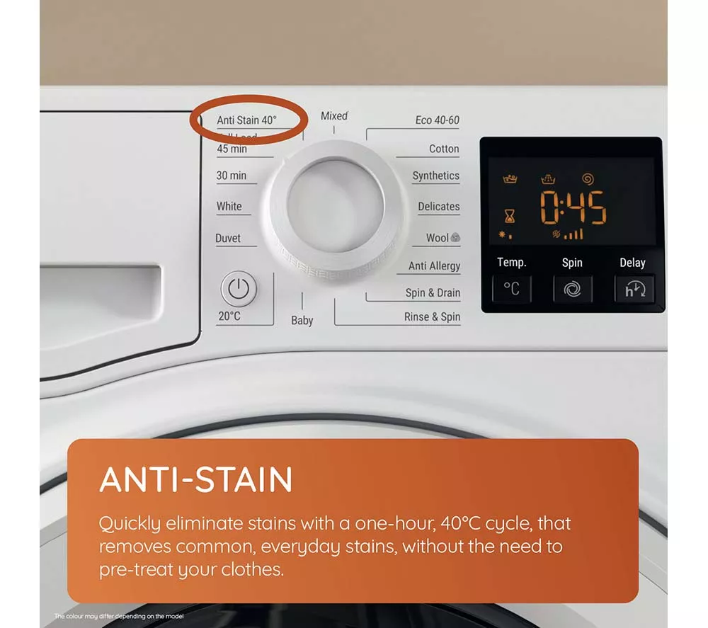 HOTPOINT Anti-Stain NSWM 1046 BS UK 10 kg 1400 Spin Washing Machine - Black
