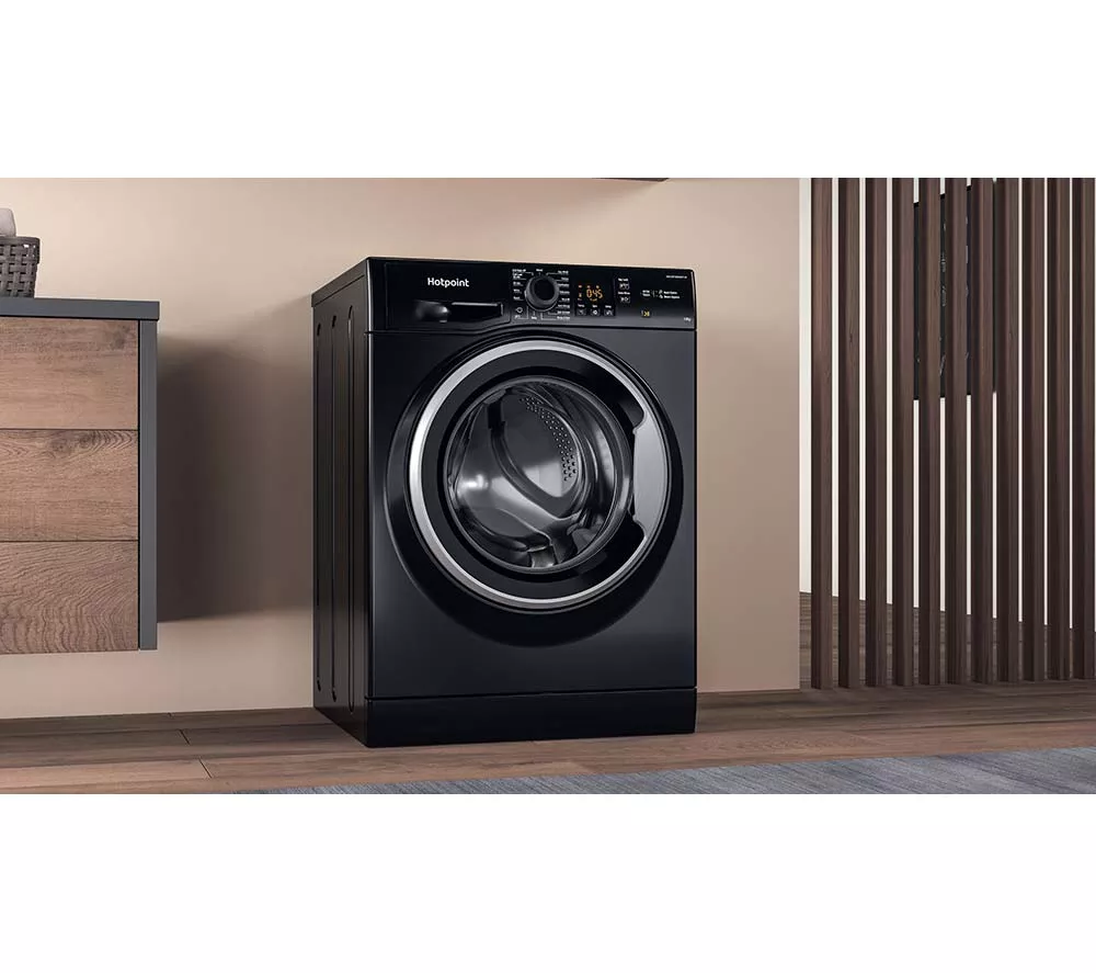 HOTPOINT Anti-Stain NSWM 1046 BS UK 10 kg 1400 Spin Washing Machine - Black