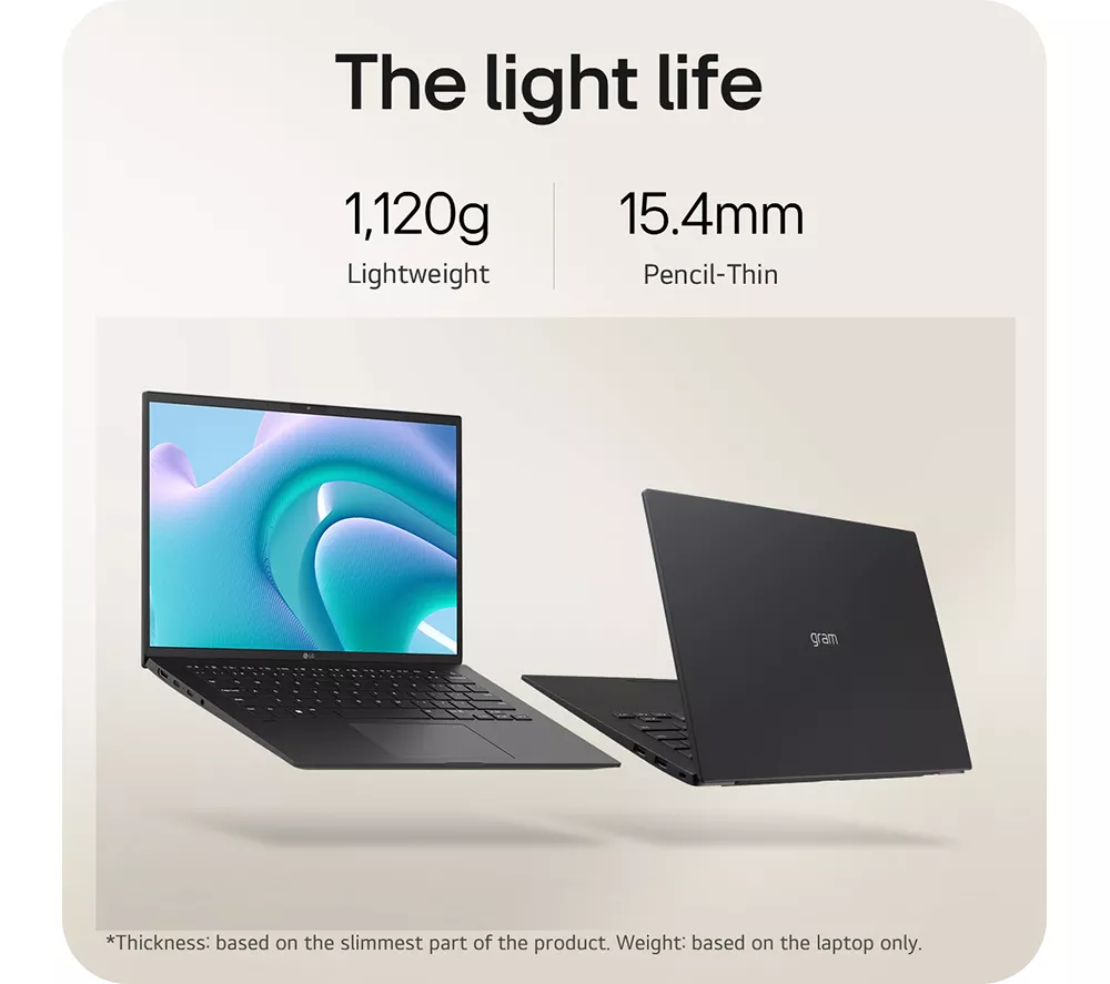 LG gram 14 14Z90S-G.AA78A1 14" Laptop - Intel® Core™ Ultra 7, 1 TB SSD, Black