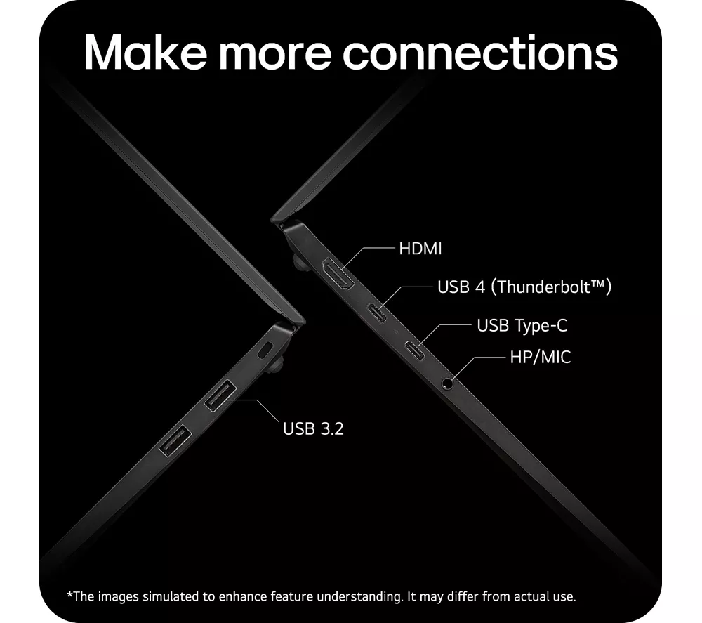 LG gram 14 14Z90S-G.AA78A1 14" Laptop - Intel® Core™ Ultra 7, 1 TB SSD, Black