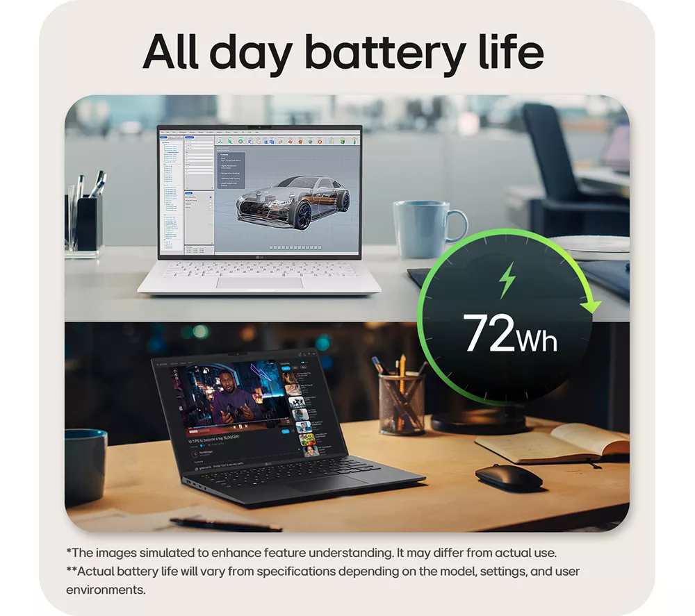 LG gram 14 14Z90S-G.AA78A1 14" Laptop - Intel® Core™ Ultra 7, 1 TB SSD, Black