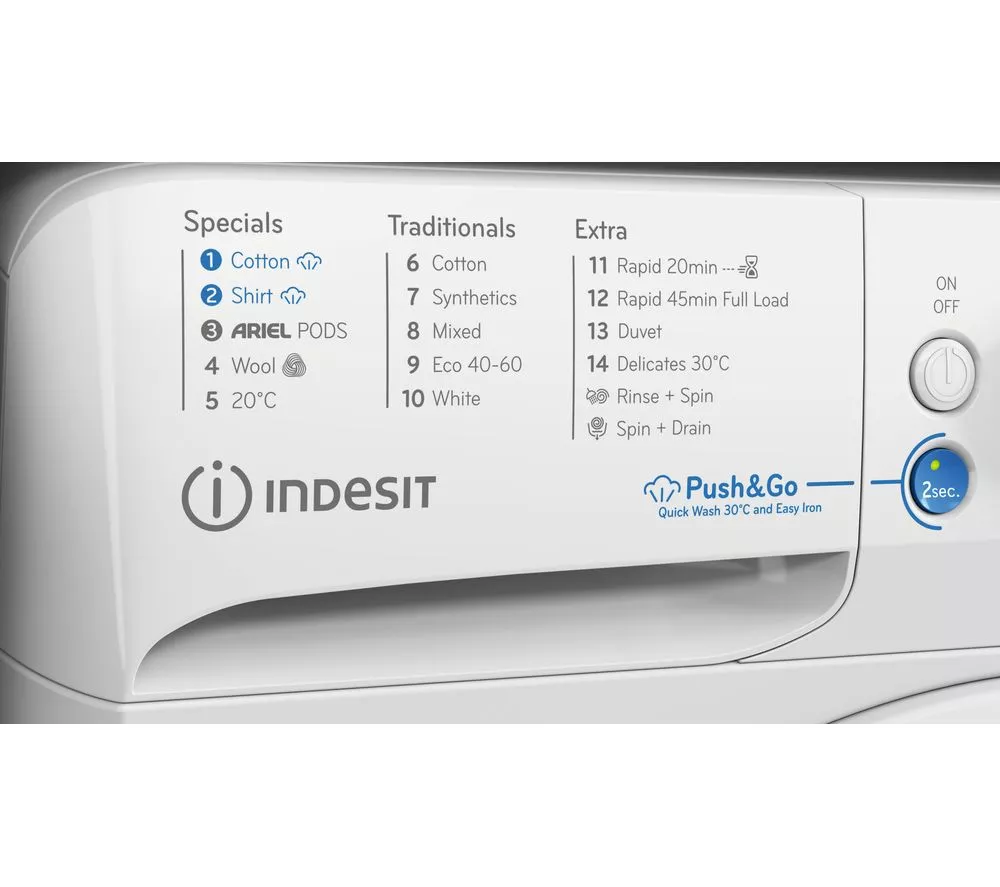 INDESIT Innex Steam Push&Go BWE 111496X WV UK 11 kg 1400 Spin Washing Machine - White