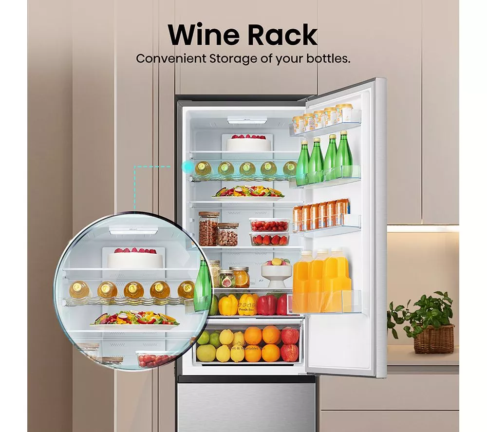 HISENSE RB440N4ACD 60/40 Fridge Freezer - Stainless Steel