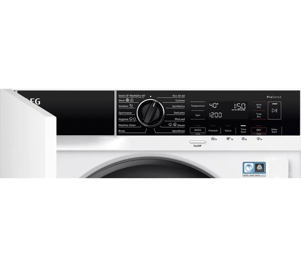 AEG 7000 Series L7WC84636BI Integrated 8 kg Washer Dryer