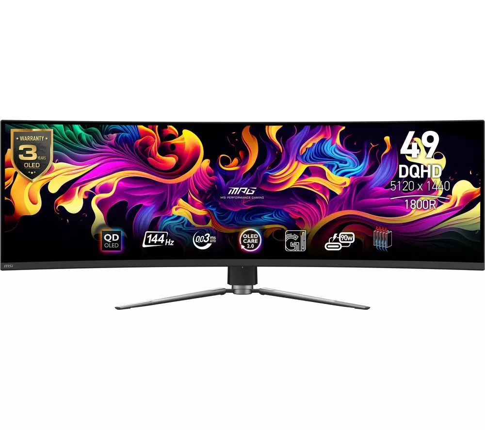 MSI MPG 491CQP Super Ultra Wide Quad HD 49" Curved Quantum Dot Gaming Monitor - Black
