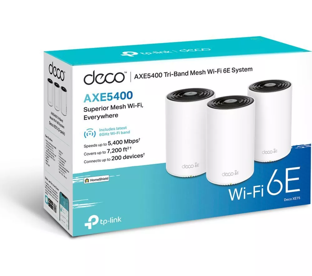 TP-LINK Deco XE75 Whole Home WiFi System - Triple Pack
