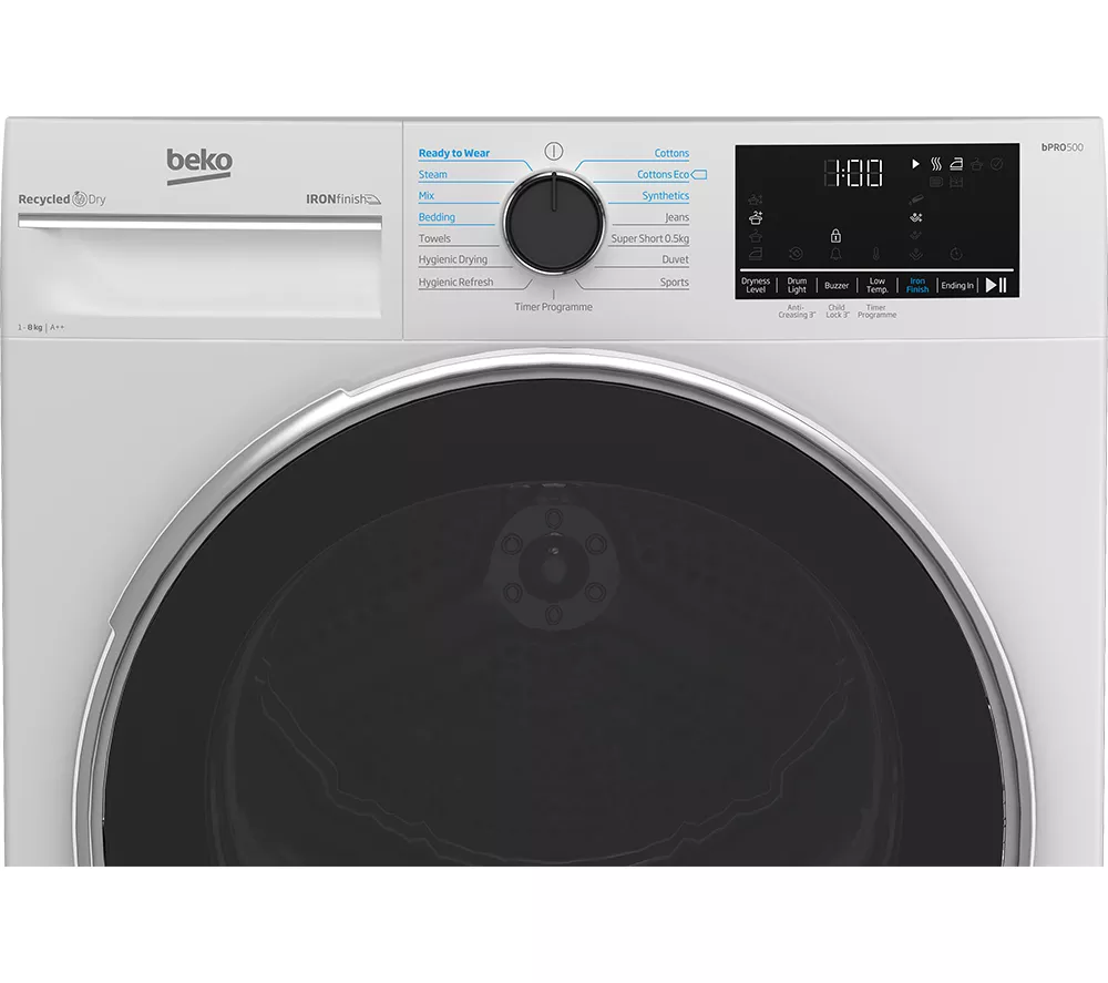 BEKO Pro Ironfinish B5T48231IW 8 kg Heat Pump Tumble Dryer - White