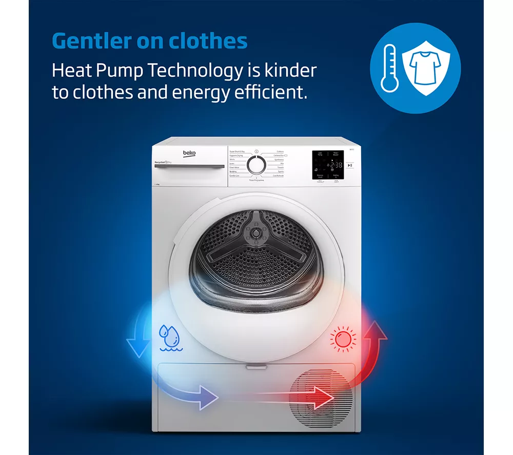 BEKO Pro Ironfinish B5T48231IW 8 kg Heat Pump Tumble Dryer - White