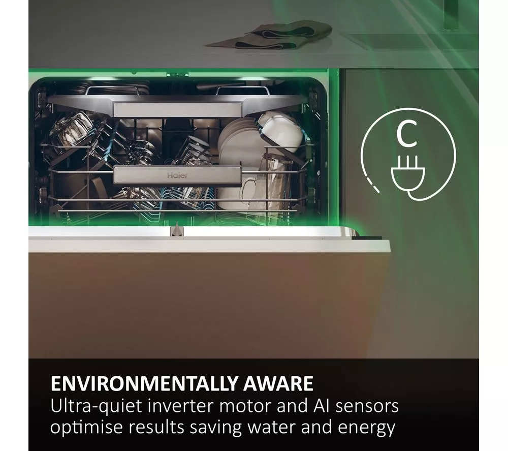 HAIER I Pro XF1C3TB1FW-80 Slimline WiFi-enabled Dishwasher - White