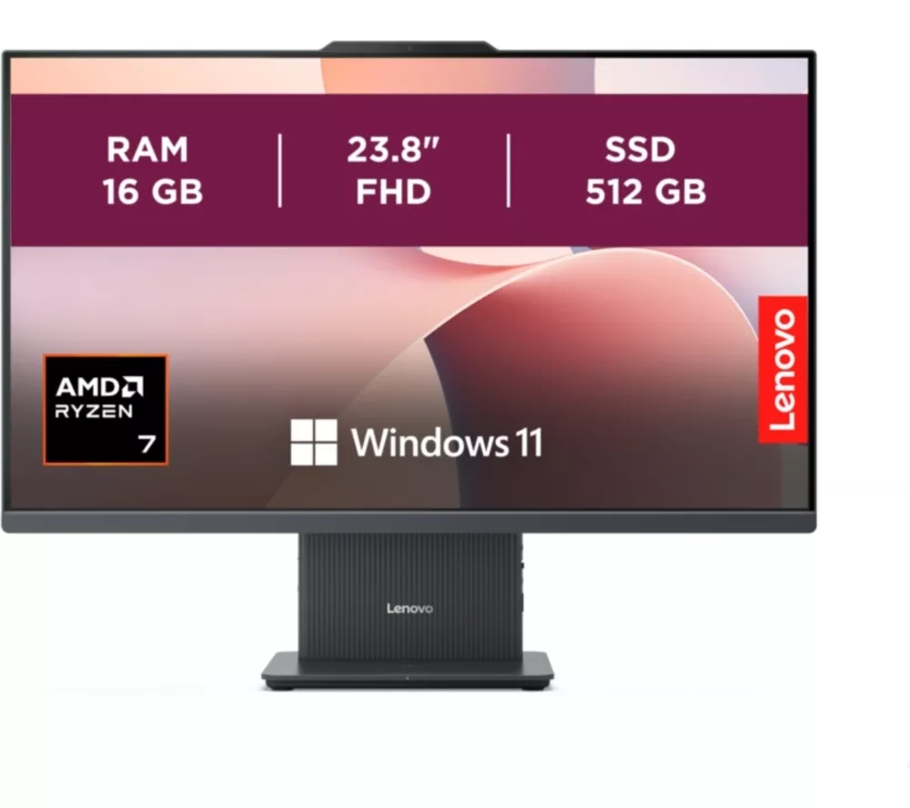 LENOVO IdeaCentre AIO 3 23.8" All-in-One PC - AMD Ryzen 7, 512 GB SSD, Grey