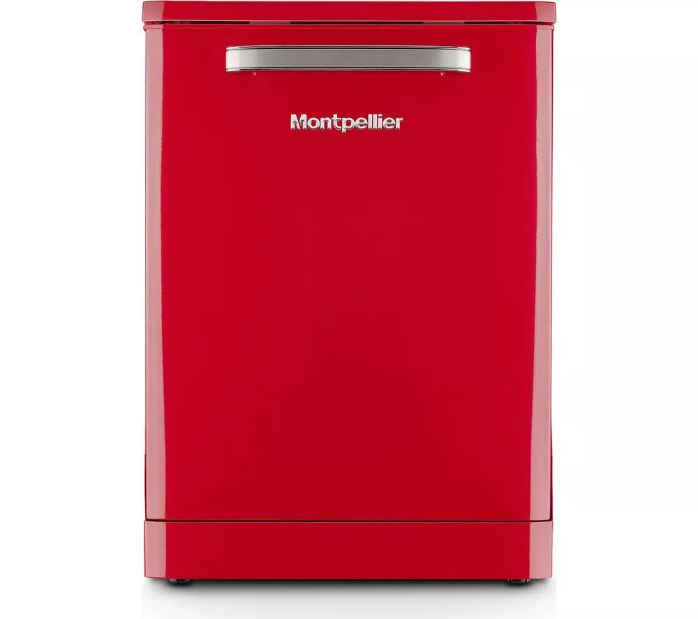 MONTPELLIER Retro MAB1353DR Full-size Dishwasher - Red