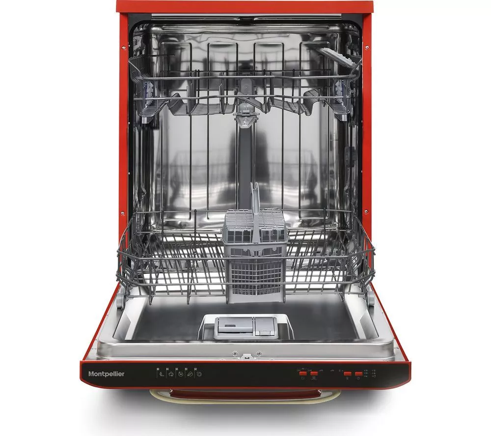 MONTPELLIER Retro MAB1353DR Full-size Dishwasher - Red