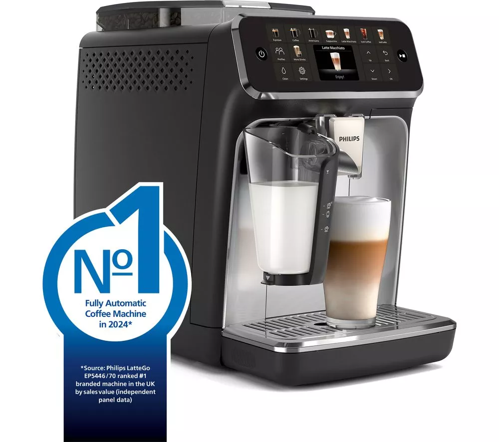 PHILIPS Series 5500 LatteGo EP5546/70 Bean to Cup Coffee Machine - Silver and Black