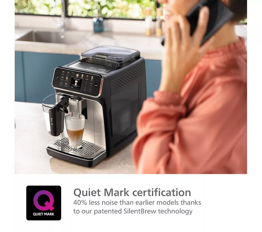 PHILIPS Series 5500 LatteGo EP5546/70 Bean to Cup Coffee Machine - Silver and Black