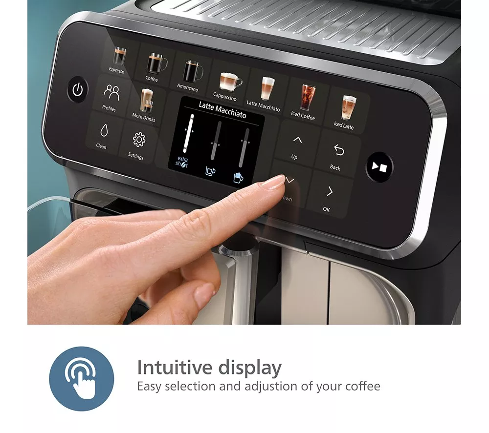 PHILIPS Series 5500 LatteGo EP5546/70 Bean to Cup Coffee Machine - Silver and Black