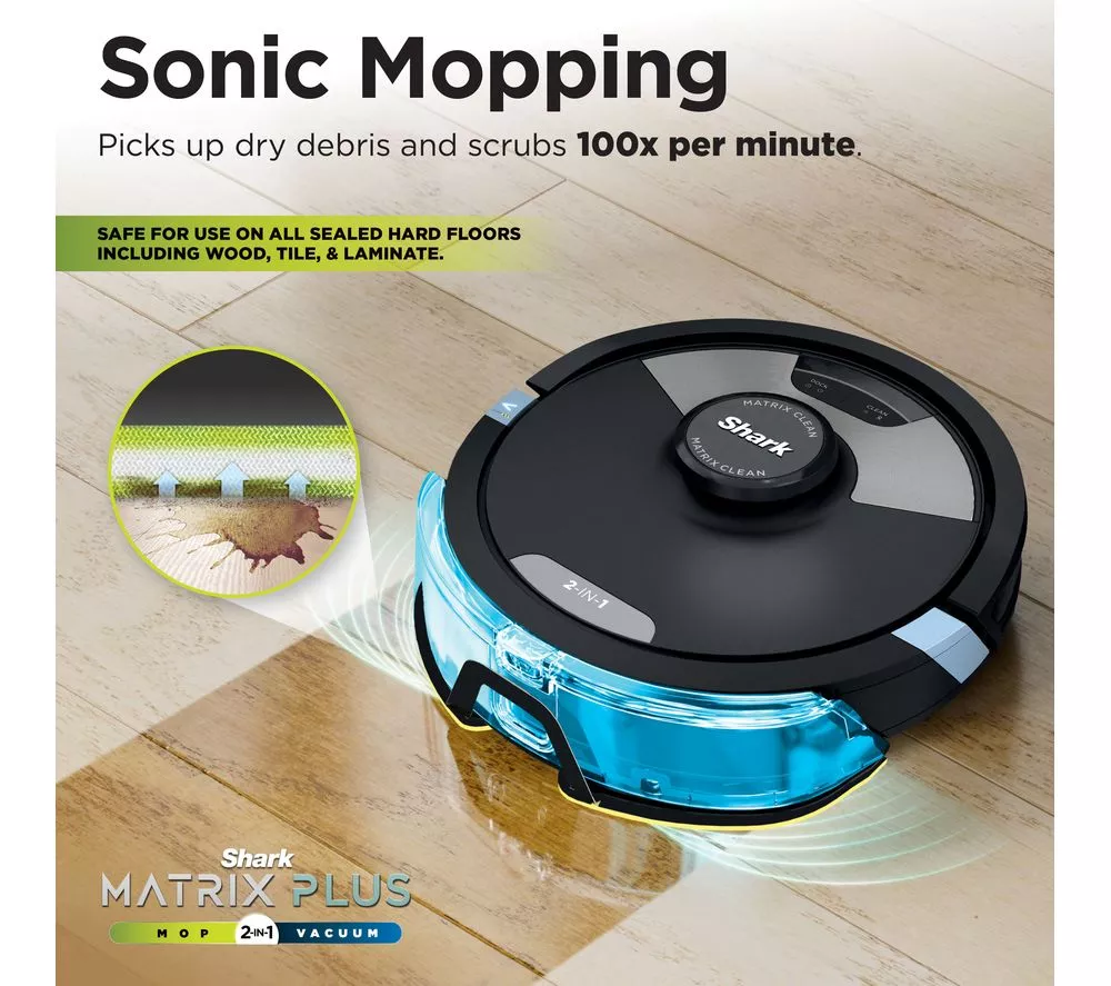 SHARK RV2620WAUK Matrix Plus 2-in-1 Robot Vacuum Cleaner - Black
