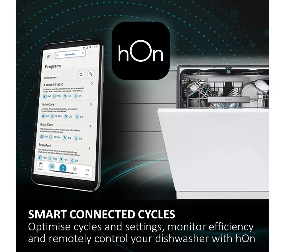 HAIER XI1C3TB2FB-80 Slimline Fully Integrated WiFi-enabled Dishwasher