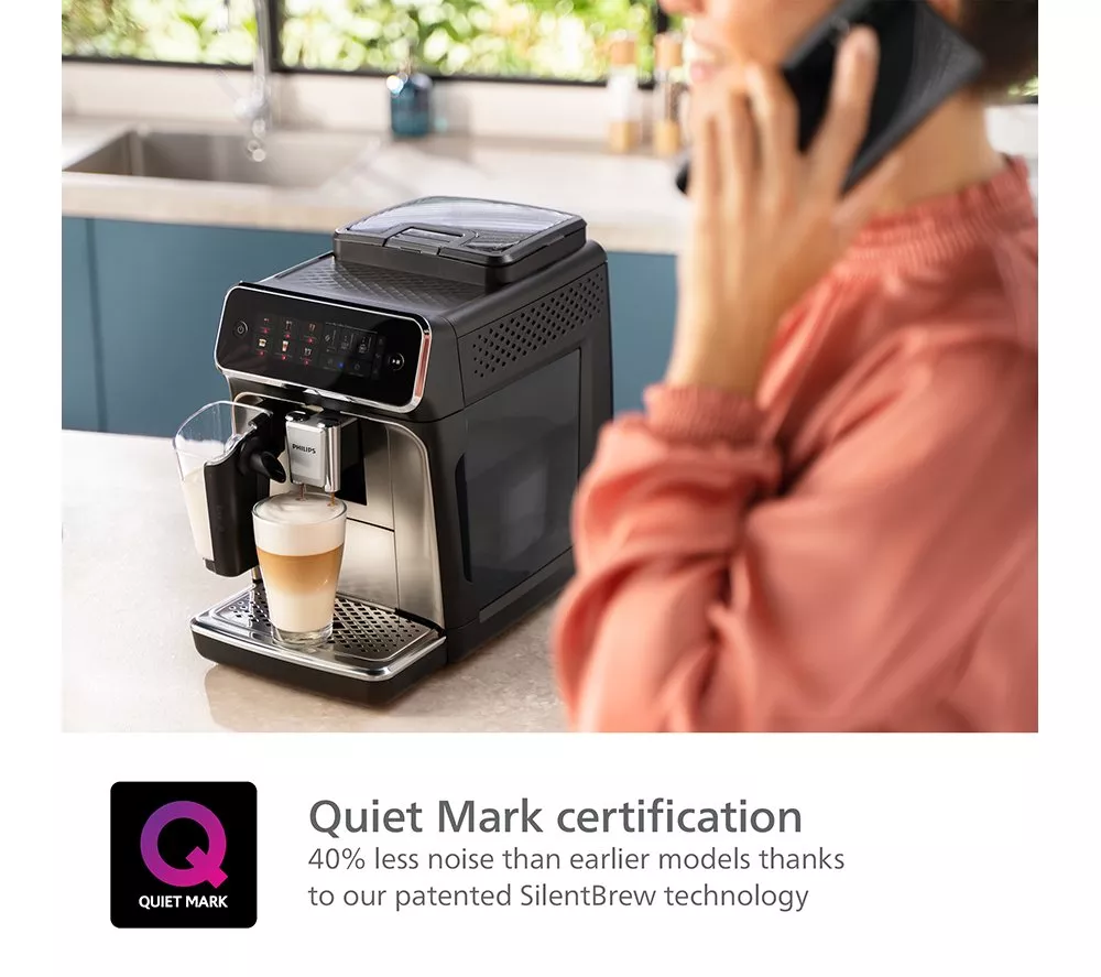 PHILIPS Series 3300 LatteGo EP3347/90 Smart Bean to Cup Coffee Machine - Chrome and Black