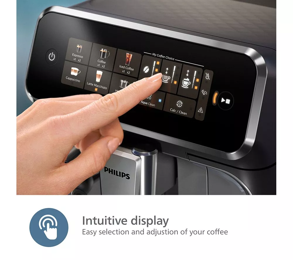 PHILIPS Series 3300 LatteGo EP3347/90 Smart Bean to Cup Coffee Machine - Chrome and Black
