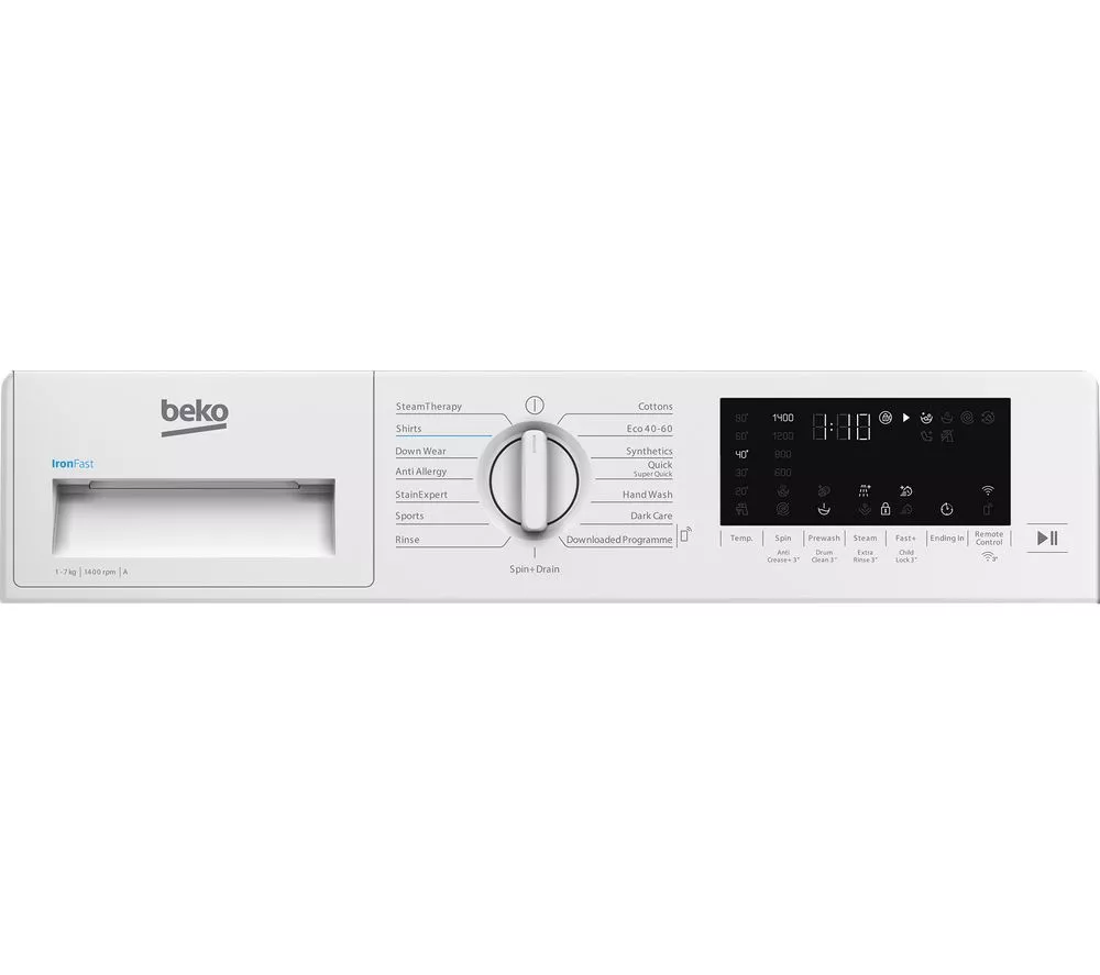 BEKO Pro WTIK74122 Integrated WiFi-enabled 7 kg 1400 Spin Washing Machine