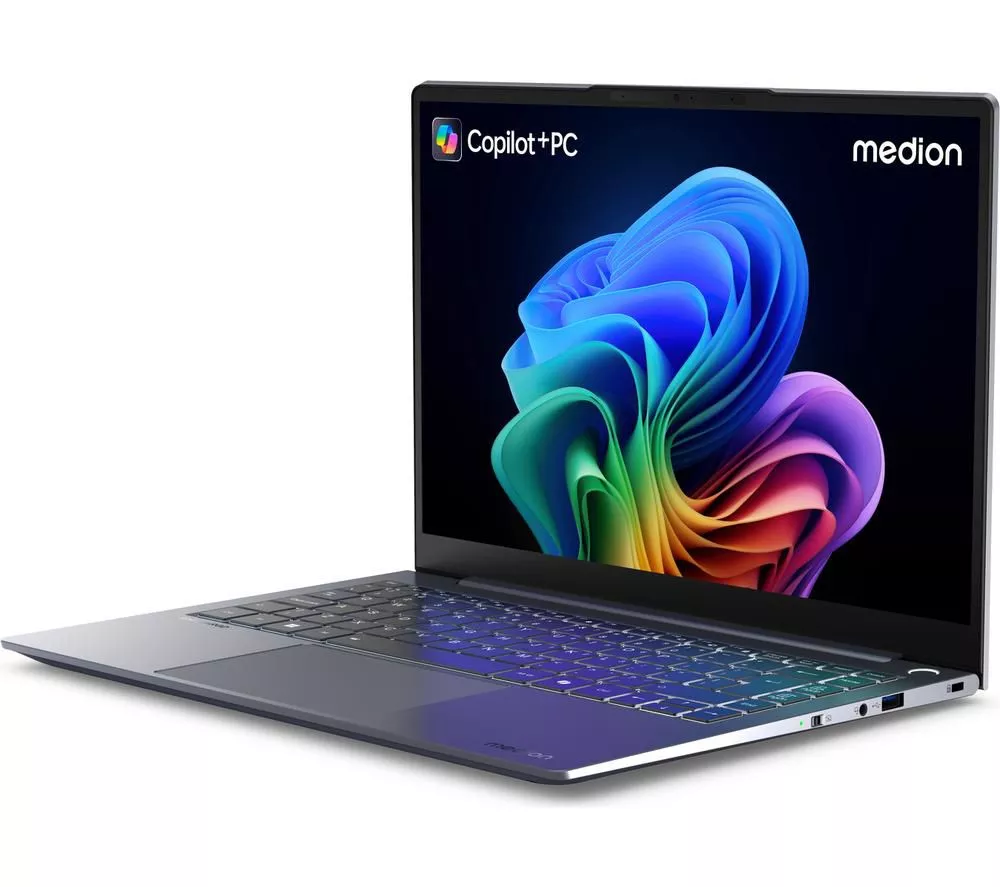 MEDION SPRCHRGD 14 S1 Elite 14" Laptop, Copilot+ PC - Snapdragon X Elite, 512 GB SSD, Grey