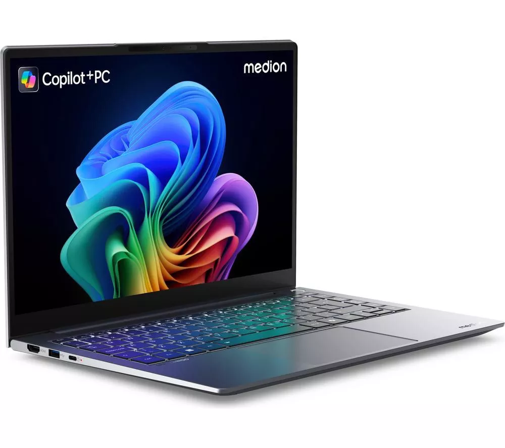 MEDION SPRCHRGD 14 S1 Elite 14" Laptop, Copilot+ PC - Snapdragon X Elite, 512 GB SSD, Grey