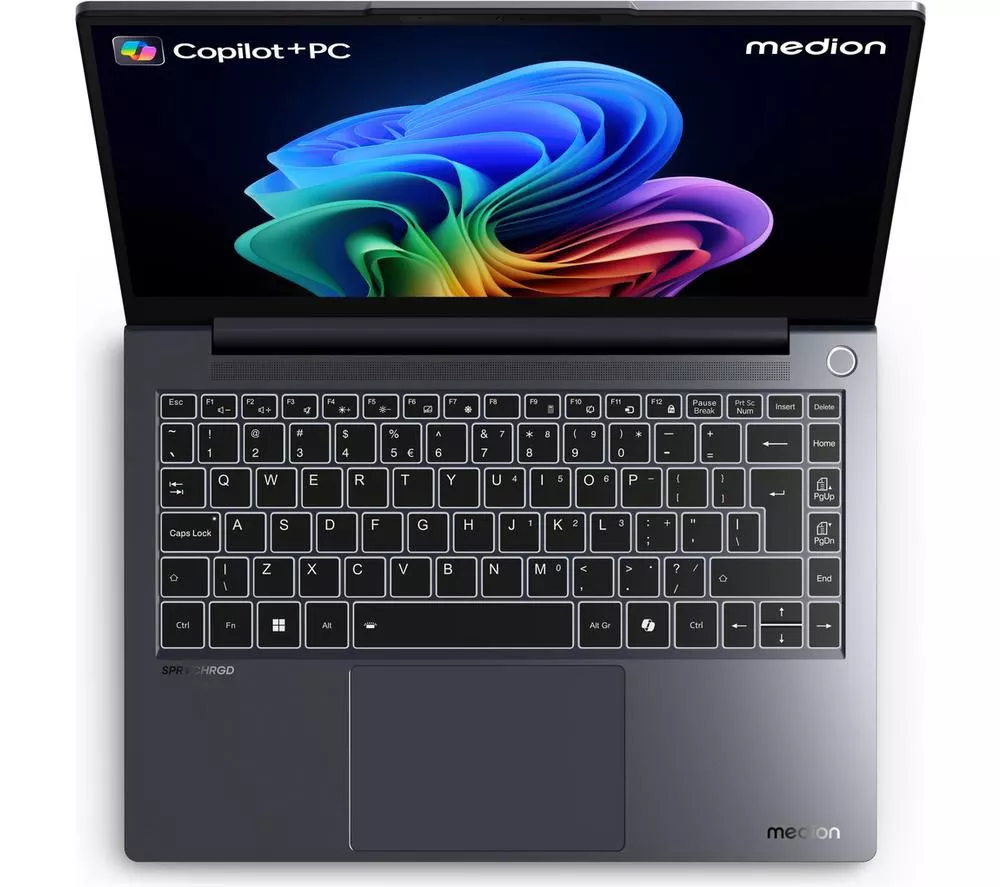 MEDION SPRCHRGD 14 S1 Elite 14" Laptop, Copilot+ PC - Snapdragon X Elite, 512 GB SSD, Grey