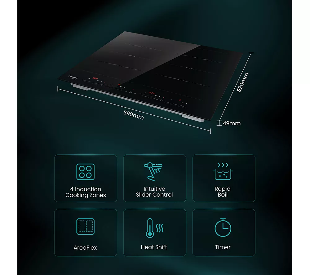 HISENSE HI6442BSCE 60 cm Electric Induction Hob - Black