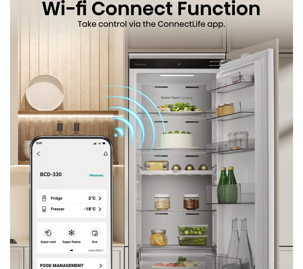 HISENSE RL3B303SAWE Integrated Tall Fridge - Fixed Hinge