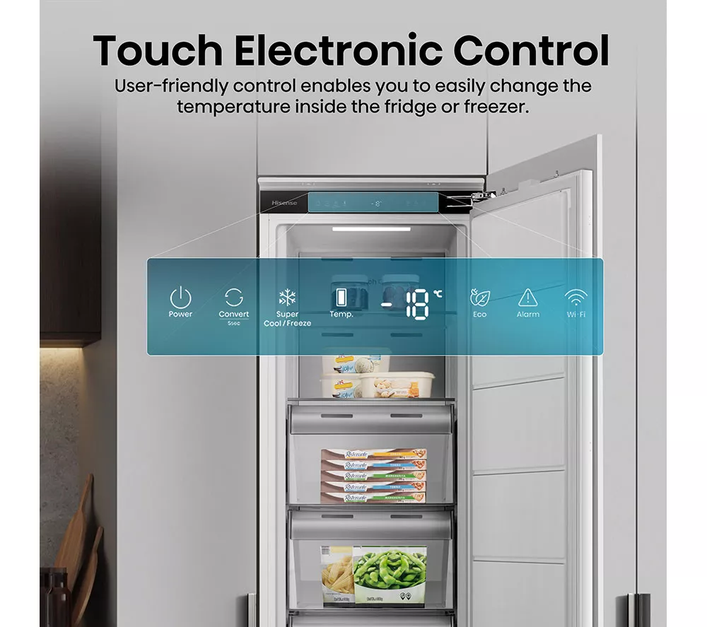 HISENSE FT3B213SAWE Integrated Tall Freezer - Fixed Hinge