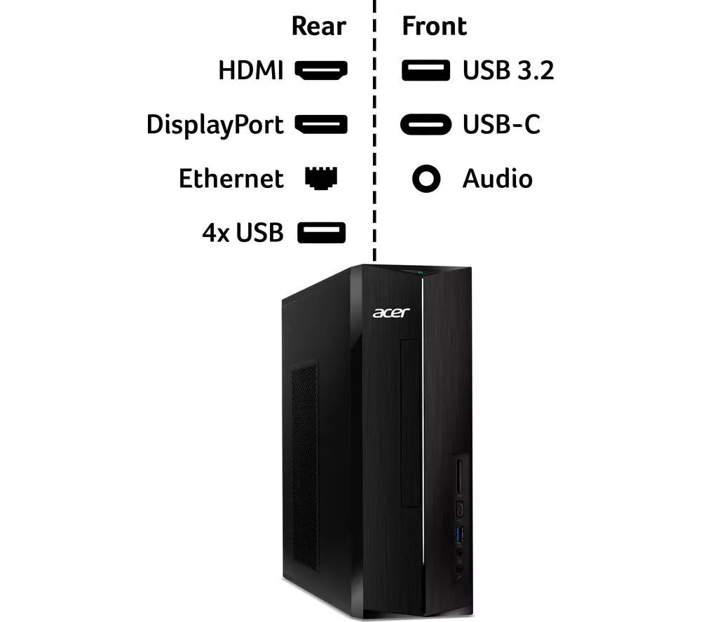 ACER Aspire XC-1710 Desktop PC - Intel® N100, 256 GB SSD, Black