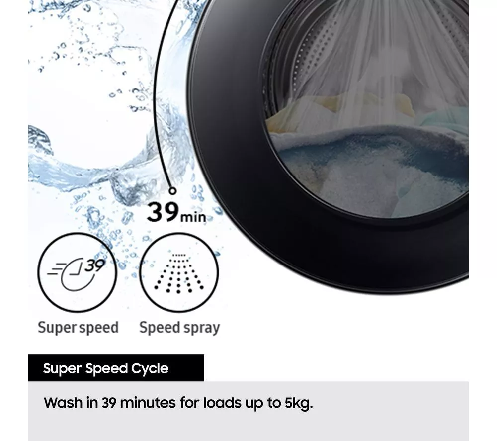 SAMSUNG Series 5 AI Energy WD90DG5B15BEEU WiFi-enabled 9 kg Washer Dryer - White