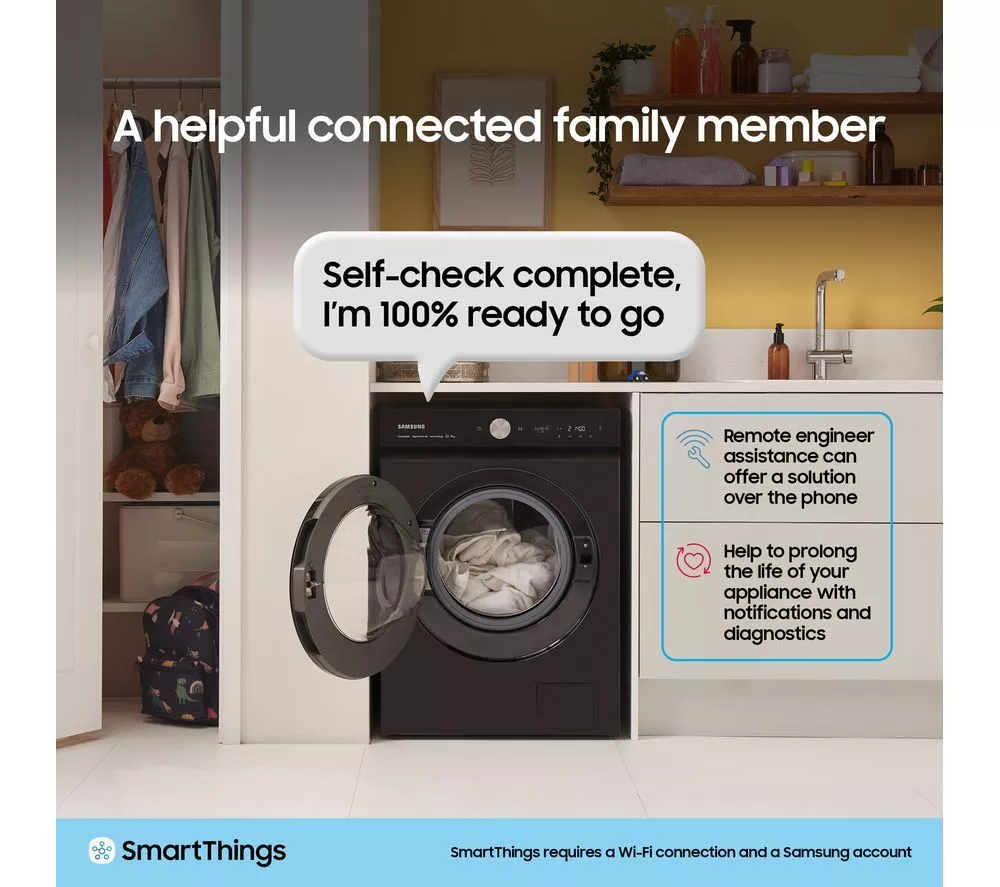 SAMSUNG Series 5 AI Energy WD11DG5B15BBU1 WiFi-enabled 11 kg Washer Dryer - Black