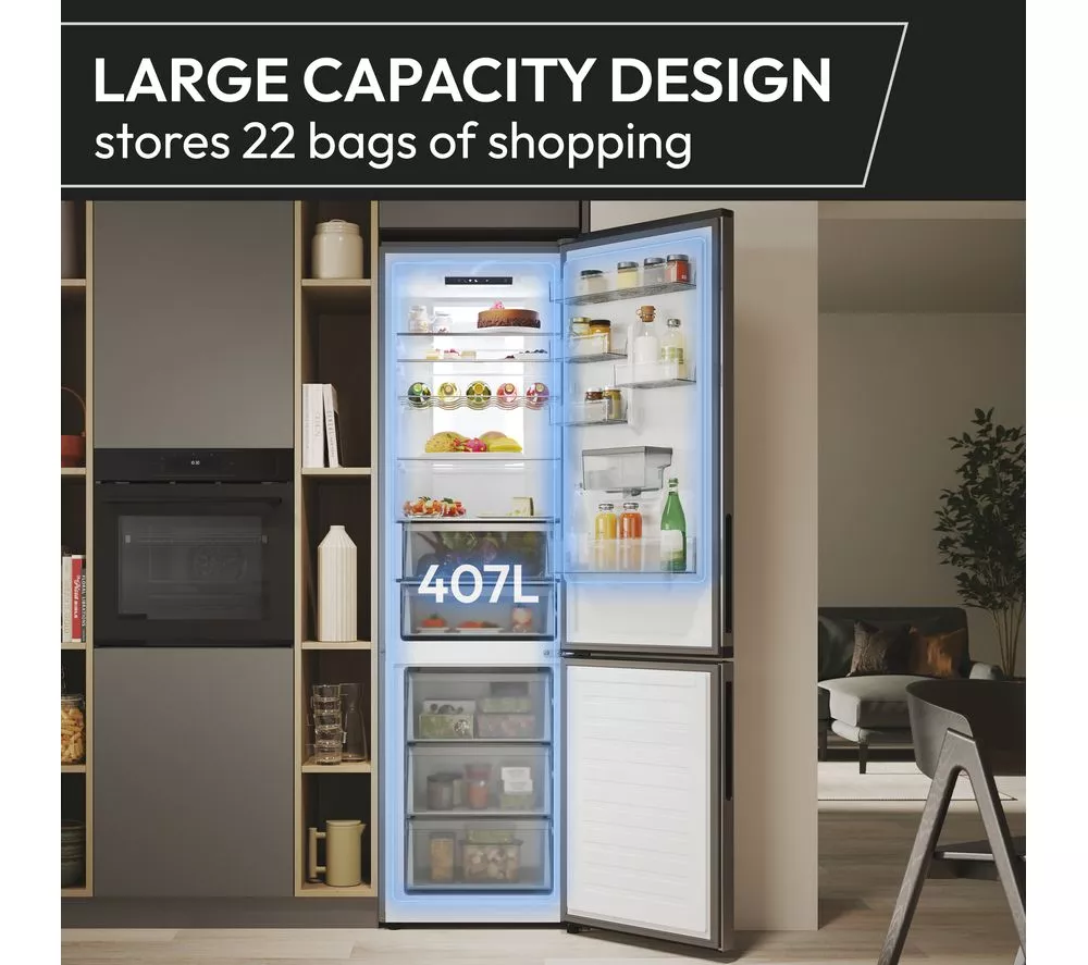 HOOVER H-Combi 500 HONCQ4T620EWXK Smart 70/30 Fridge Freezer - Silver