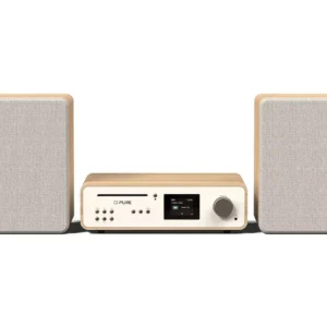 PURE Classic Stereo Traditional Hi-Fi System - Cotton White & Oak
