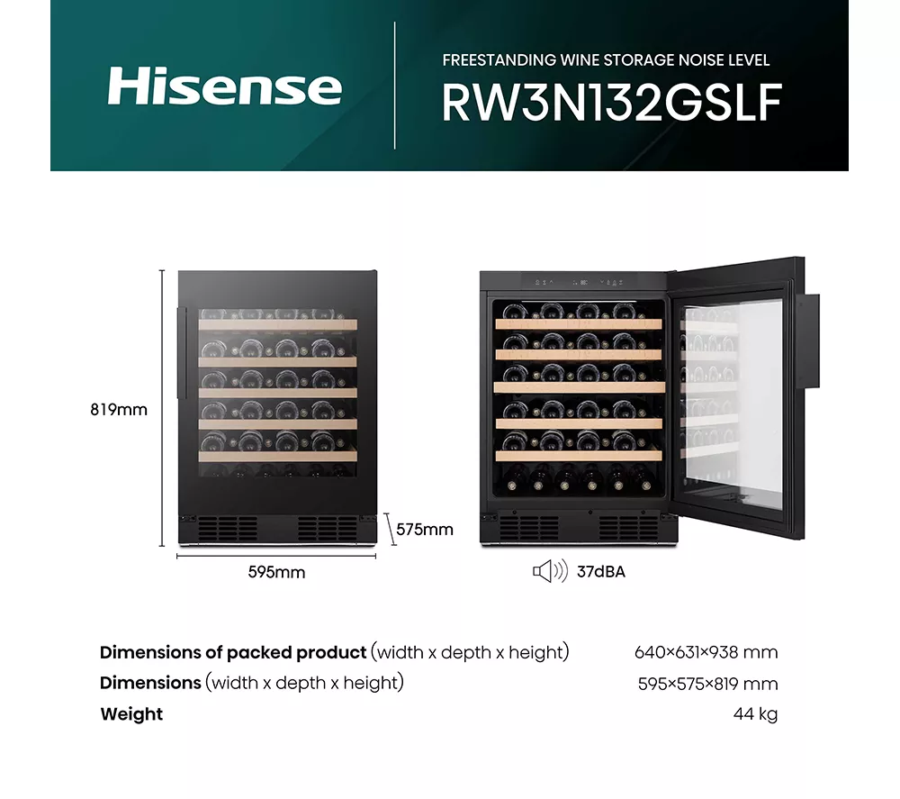 HISENSE RW3N132GSLF Wine Cooler - Black
