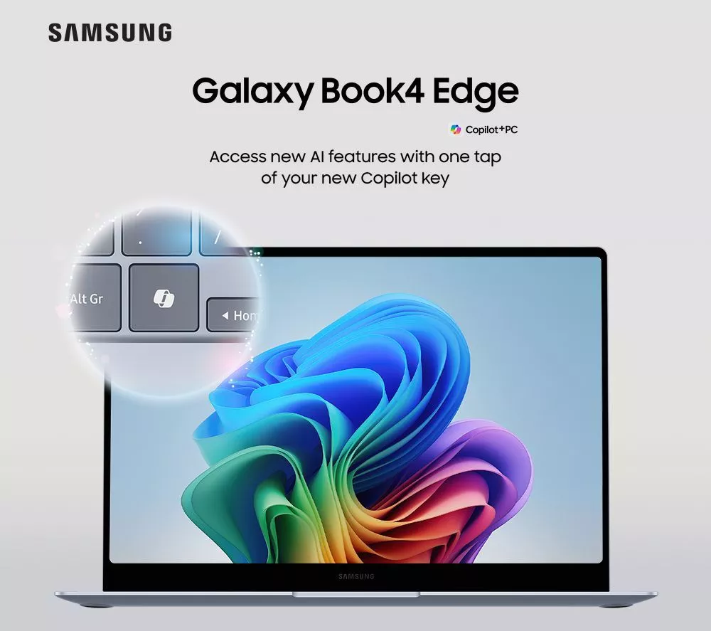 SAMSUNG Galaxy Book4 Edge 14" Refurbished Laptop, Copilot+ PC - Snapdragon X Elite, 512 GB SSD, Sapphire Blue, Excellent Condition