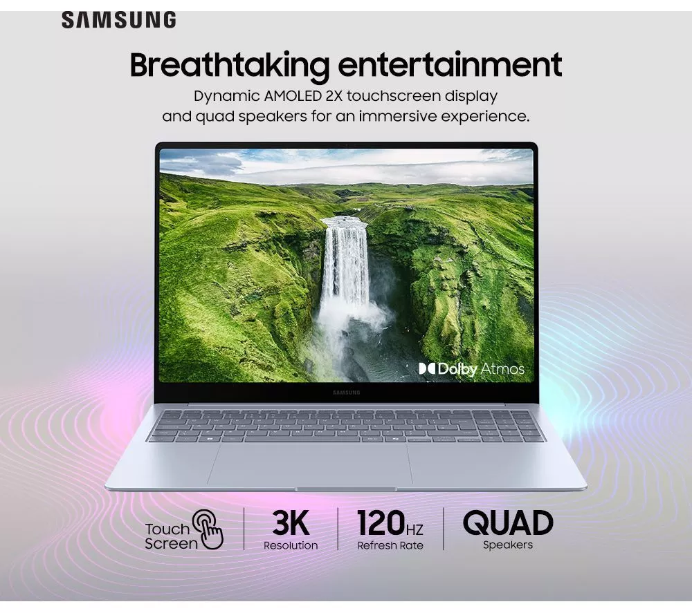SAMSUNG Galaxy Book4 Edge 14" Refurbished Laptop, Copilot+ PC - Snapdragon X Elite, 512 GB SSD, Sapphire Blue, Excellent Condition
