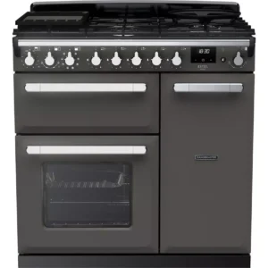 RANGEMASTER Estel Deluxe ESDL90DFPSLT/CM1 90 cm Dual Fuel Range Cooker - Slate & Chrome