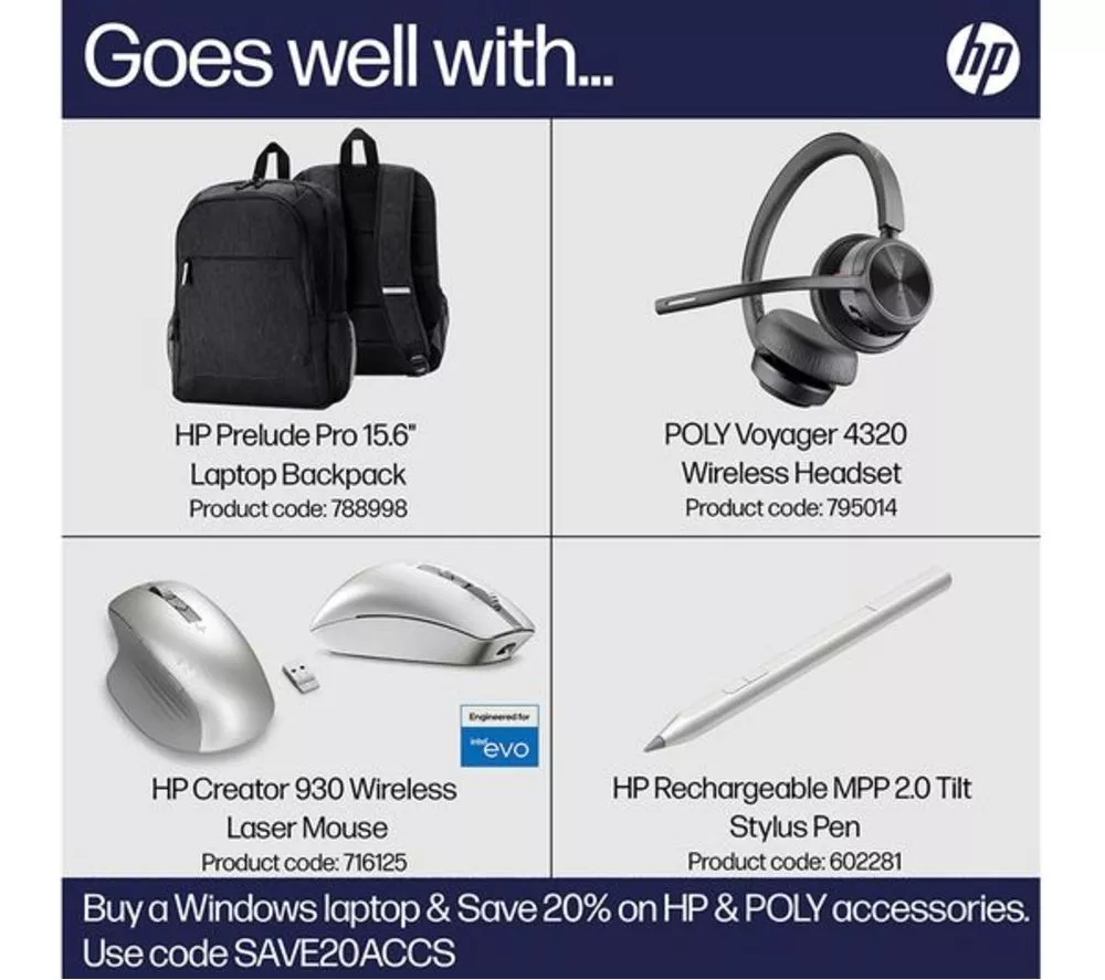 HP ENVY x360 16-ac0501na 16" 2 in 1 Refurbished Laptop - Intel® Core™ Ultra 7, 512 GB SSD, Silver (Excellent Condition)