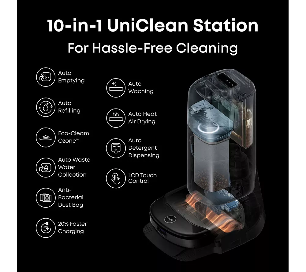 EUFY Omni S1 Pro Robot Vacuum Cleaner & All-in-One Station - Black