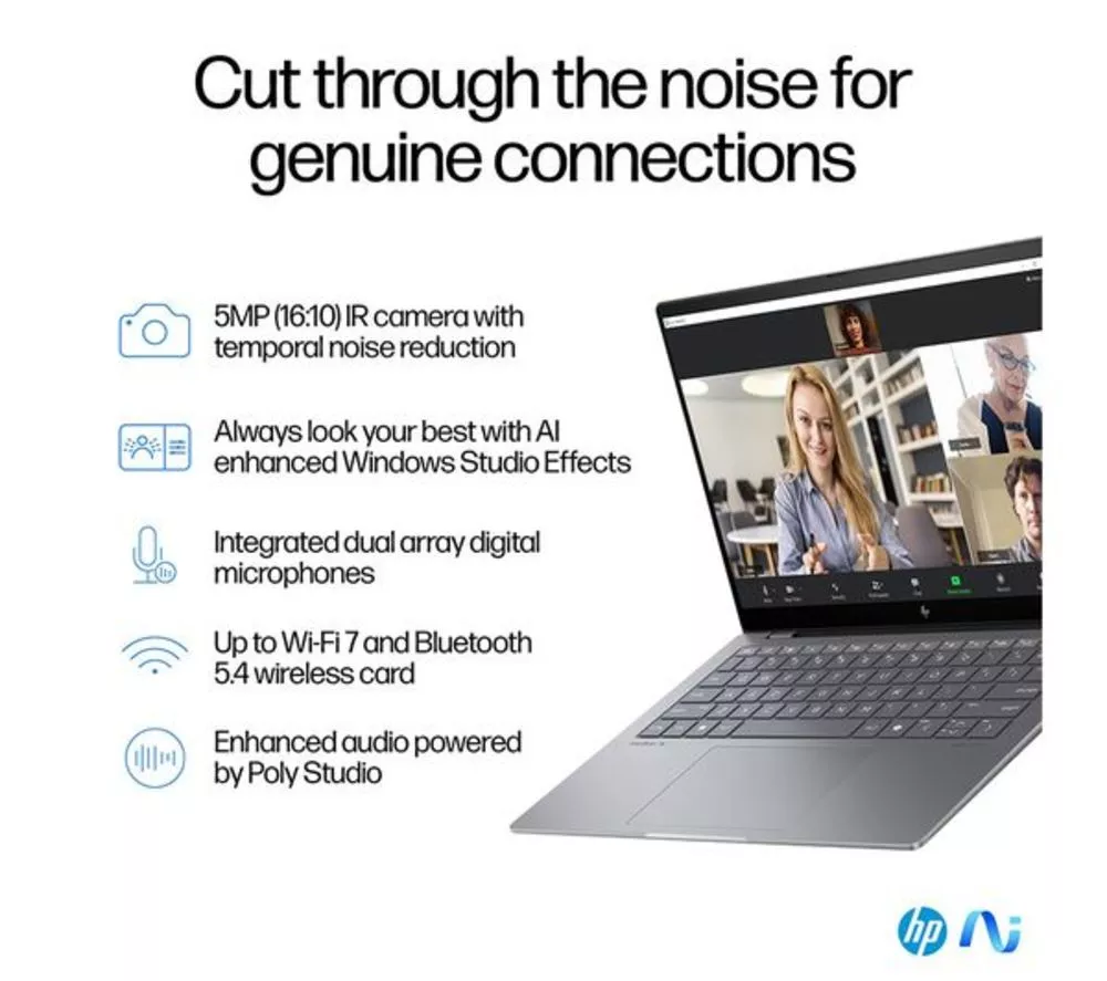 HP OmniBook X 14" Refurbished Laptop, Copilot+ PC - Snapdragon X Elite, 1 TB SSD, Silver (Very Good Condition)