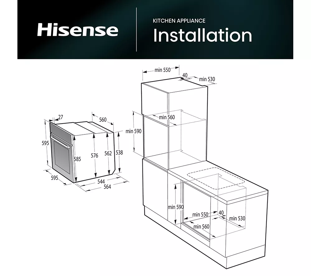 HISENSE Hi4 BlackLine BI64221PDBG Electric Pyrolytic Oven - Jet Black