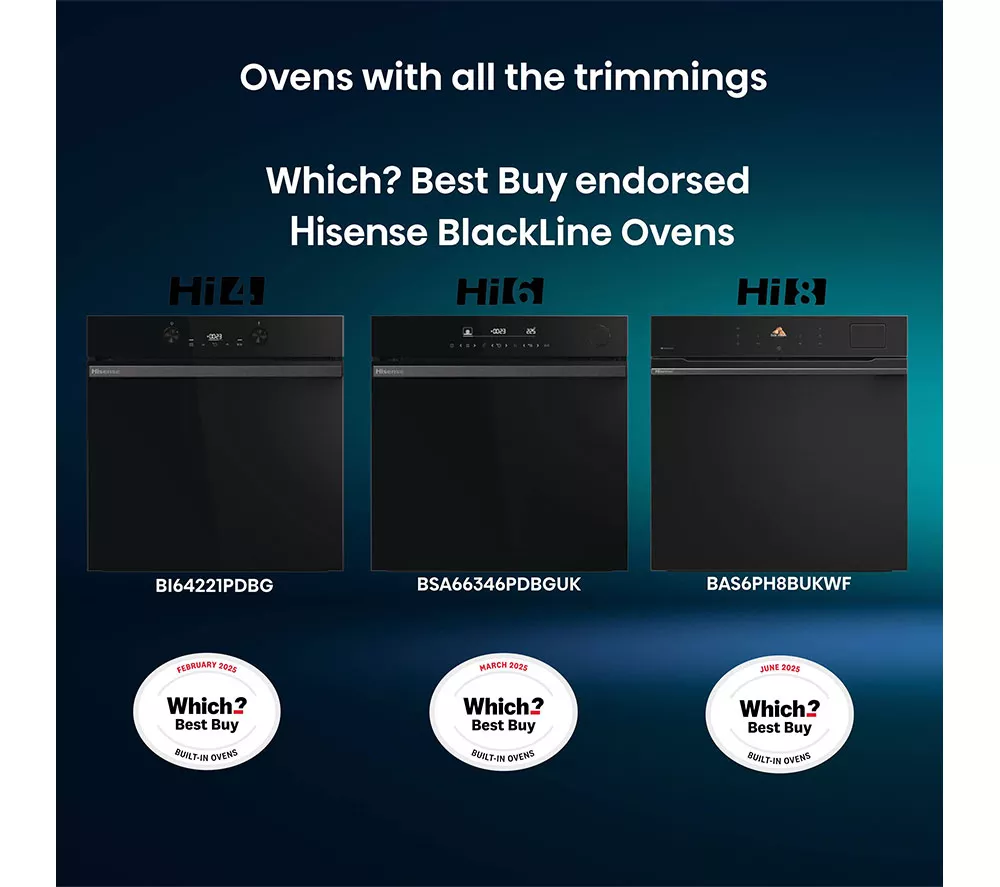 HISENSE Hi8 BlackLine BAS6PH8BUKWF Electric Pyrolytic Steam Smart Oven - Jet Black