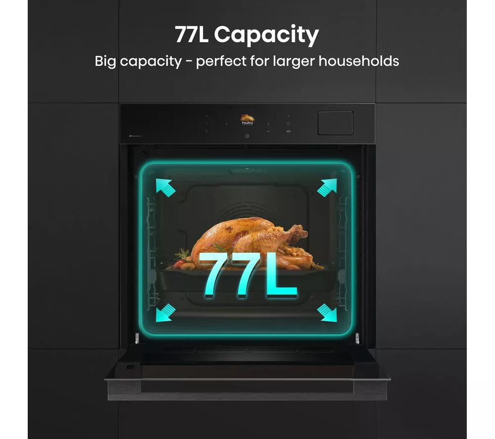 HISENSE Hi8 BlackLine BAS6PH8BUKWF Electric Pyrolytic Steam Smart Oven - Jet Black