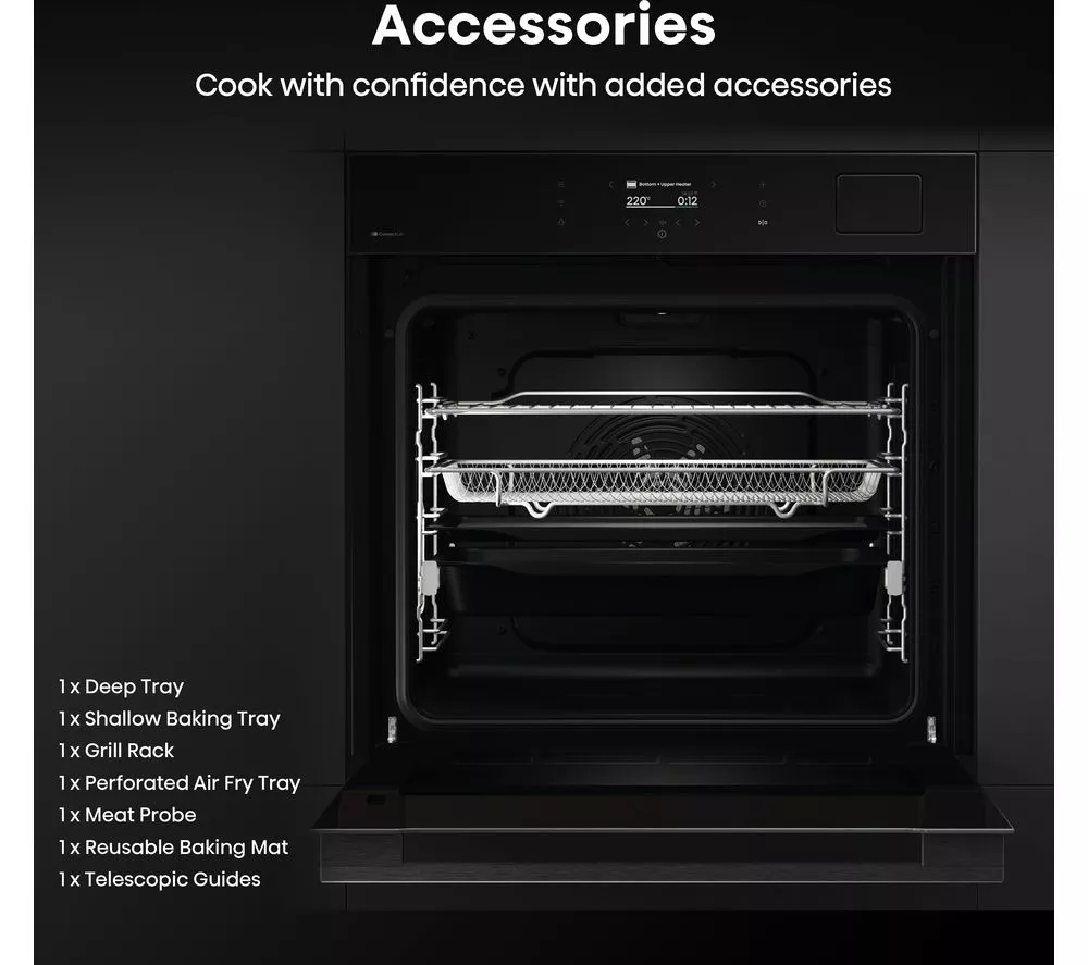 HISENSE Hi8 BlackLine BAS6PH8BUKWF Electric Pyrolytic Steam Smart Oven - Jet Black