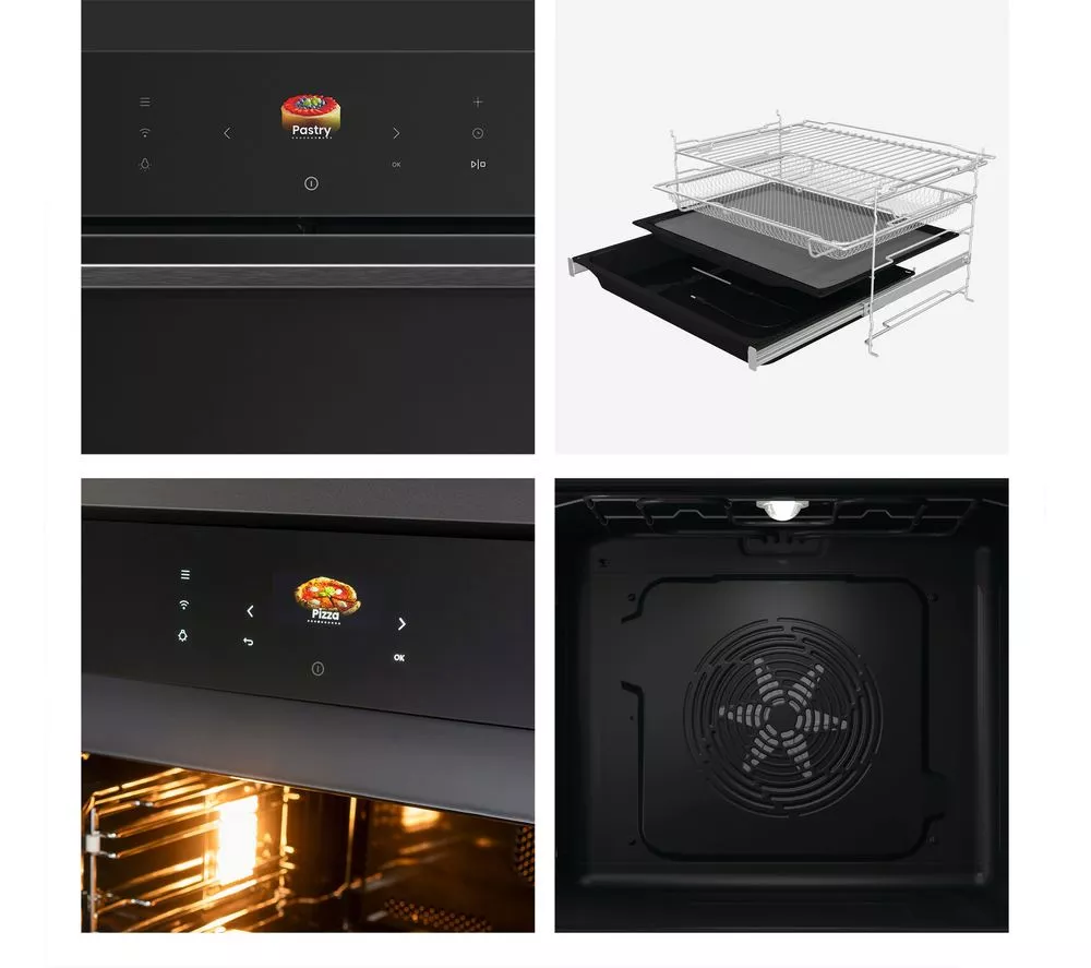 HISENSE Hi8 BlackLine BAS6PH8BUKWF Electric Pyrolytic Steam Smart Oven - Jet Black