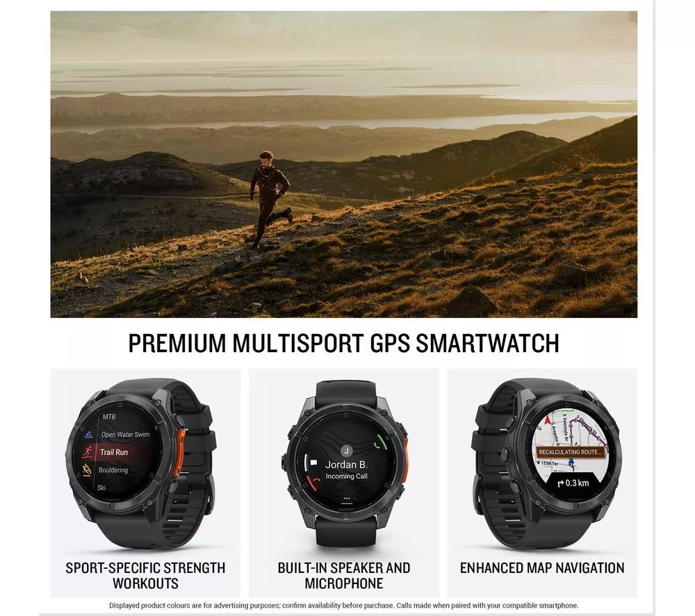 GARMIN fenix 8 AMOLED Smart Watch - Slate Grey & Black, 51 mm
