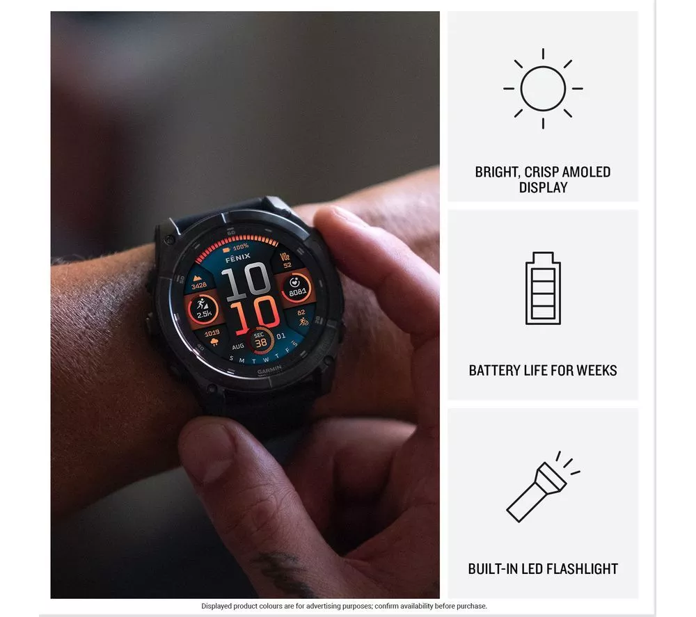 GARMIN fenix 8 AMOLED Smart Watch - Slate Grey & Black, 51 mm